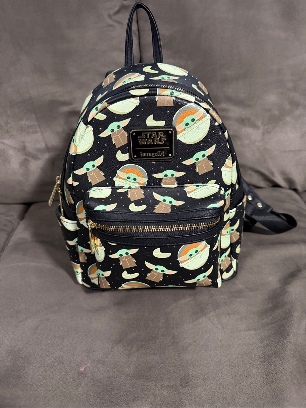 Loungefly Star Wars Grogu Mini Backpack - Black, Mint, Tan